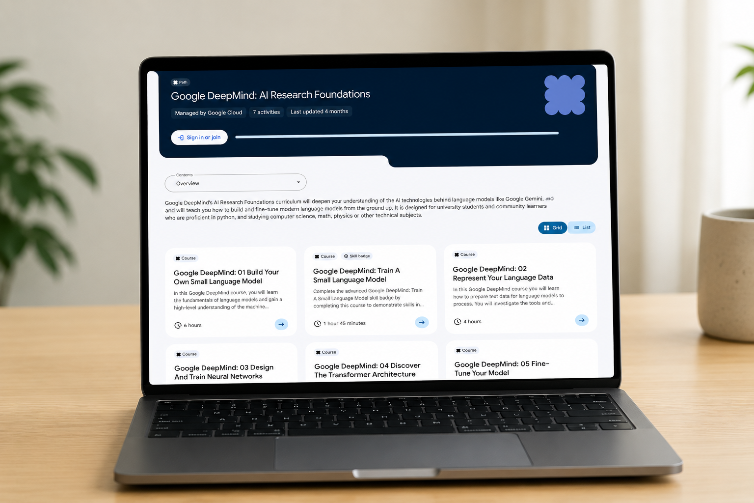 The AI Research Foundations courses on Google Skills